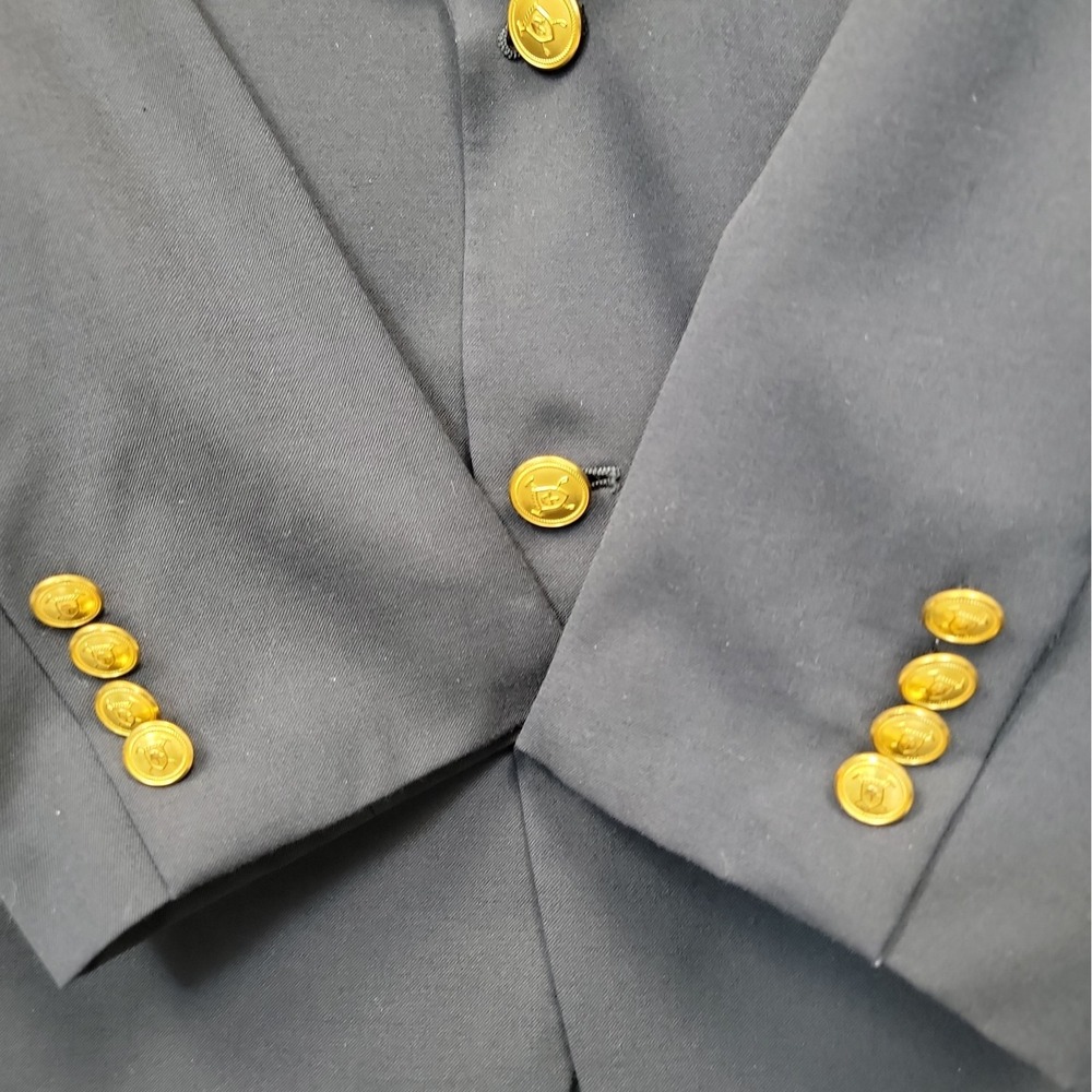 Lauren Ralph Lauren Men 42R Wool Blazer Sport Coat Jacket Navy Blue Gold Button - Picture 7 of 15